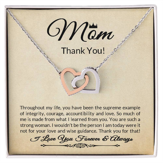 Gift For Mom From Son Or Daughter Double Heart Necklace Mom Gift