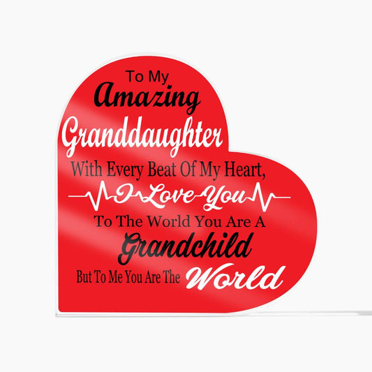 Awesome Gift For Granddaughter From Grandparents EmotionsTriggering Acrylic Heart Plaque Gift