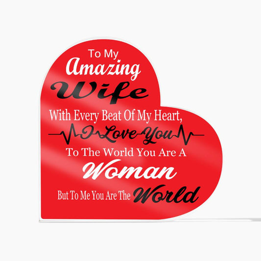 Awesome Gift For Wife from Husband Emotional-Triggering Acrylic Heart Plaque Gift