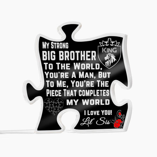 Gift For Brother From Little Sister Acrylic Puzzle Plaque Gift