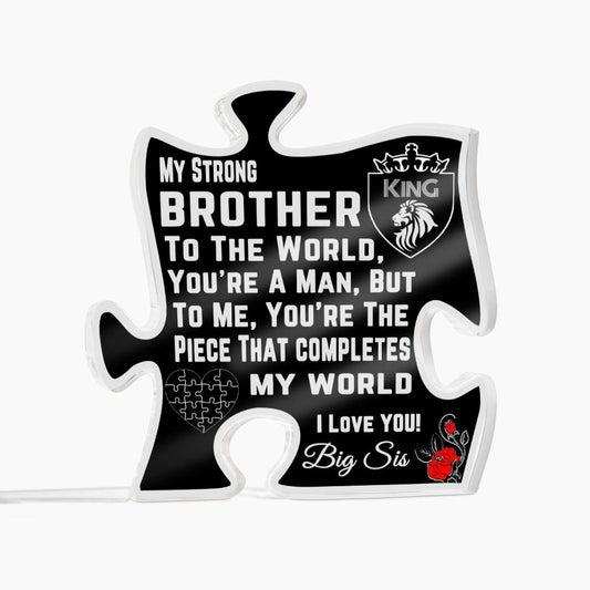 Gift For Brother From Big Sister Acrylic Puzzle Piece Plaque