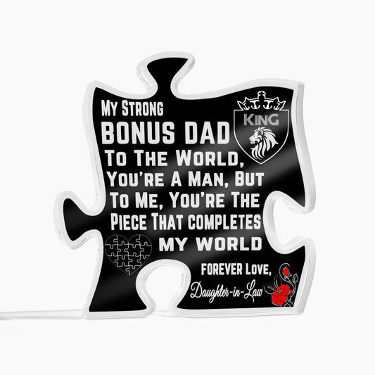 Gift For Father in Law From Daughter in Law Acrylic Puzzle Plaque Bonus Dad Gift From Bonus Daughter