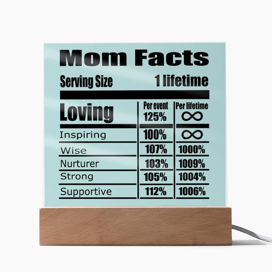 Awesome Mom Gift Character Facts Acrylic Recognition Plaque For Mother