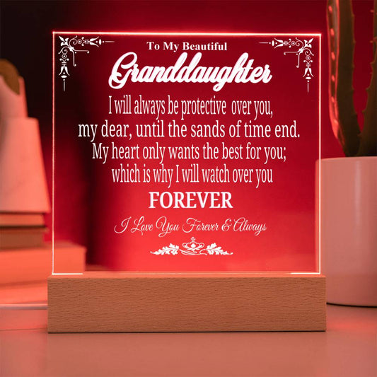 Granddaughter Gift From proud Grandparent Acrylic Square Nightlight Love Message