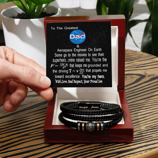 Unique Gift For Dad From Son Aerospace Engineer Love You Forever Bracelet Dad Gift