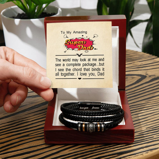 Special Gift For Dad Love You Forever Vegan Leather Bracelet Dad Gift