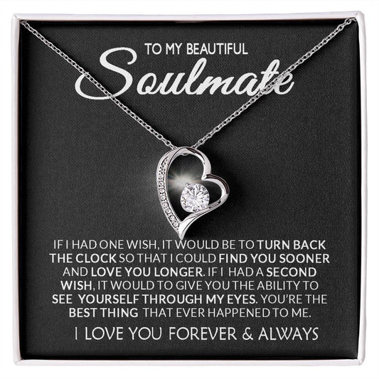 To My Beautiful Soulmate Find You Sooner And Love You Longer Starburst Forever Necklace