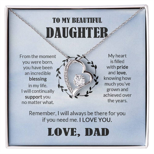 To My Beautiful Daughter - Blessing - Forever Love Necklace From Dad