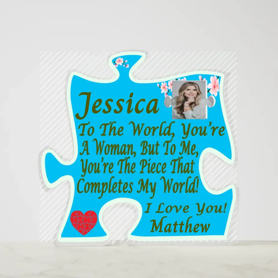 GIFT FOR LOVED ONE PERSONALIZED ACRYLIC PUZZLE